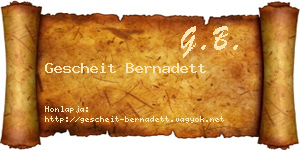 Gescheit Bernadett névjegykártya
